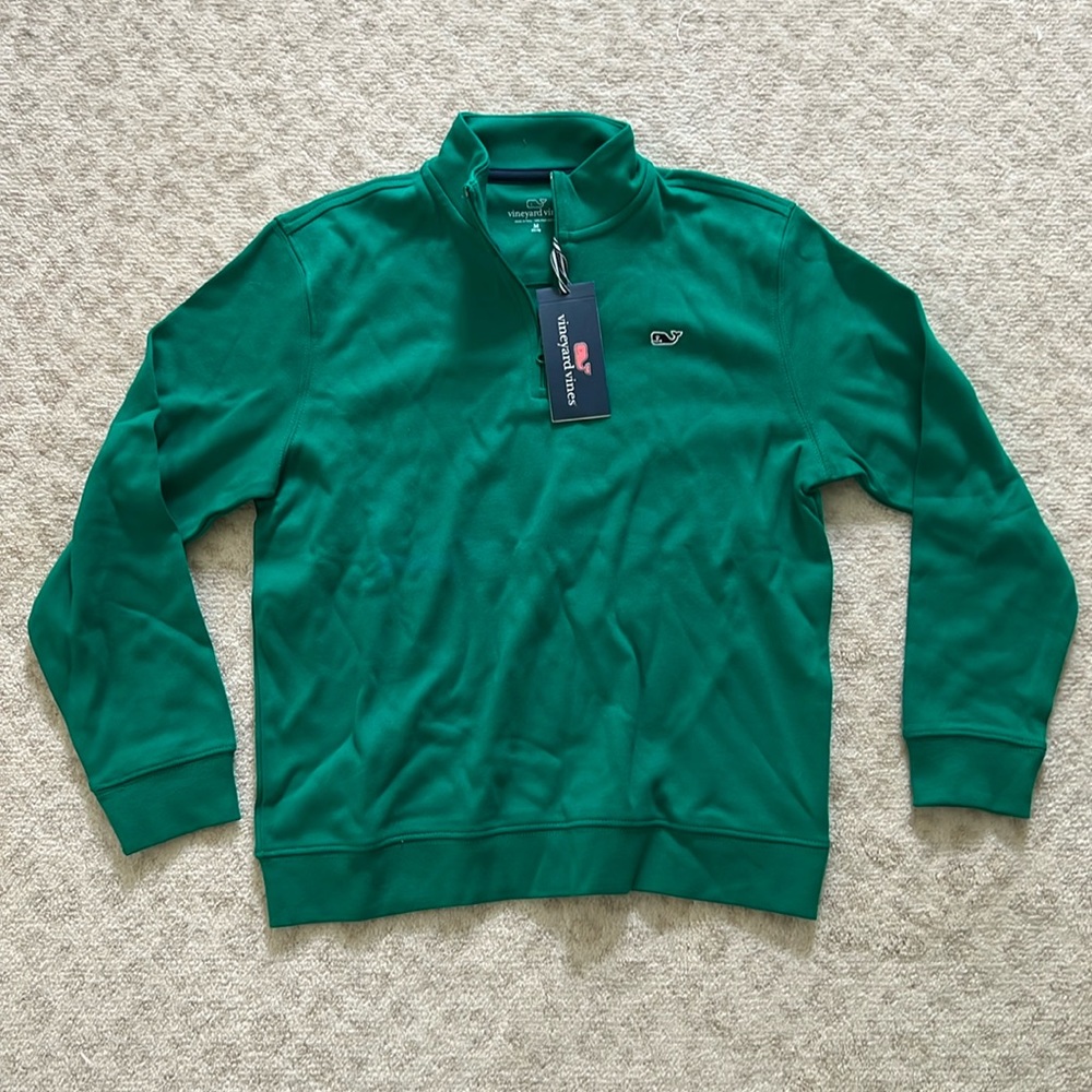 Vineyard Vines kids green quarterzip